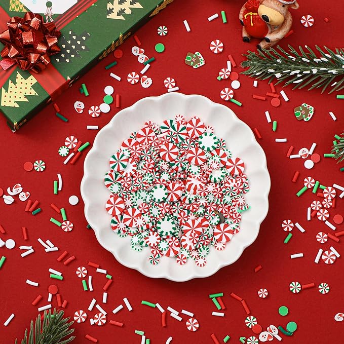 Candy Sprinkles Tiny Polymer Clay Embellishments Xmas Polymer Clay Slices Soft Clay DIY Decoration for Resin Nail Scrapbook Charm DIY Art Crafts Making Supply
