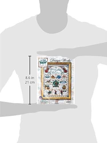 5435 12 Days of Christmas Counted Cross Stitch Kit, 14 by 18&#x22; , White
