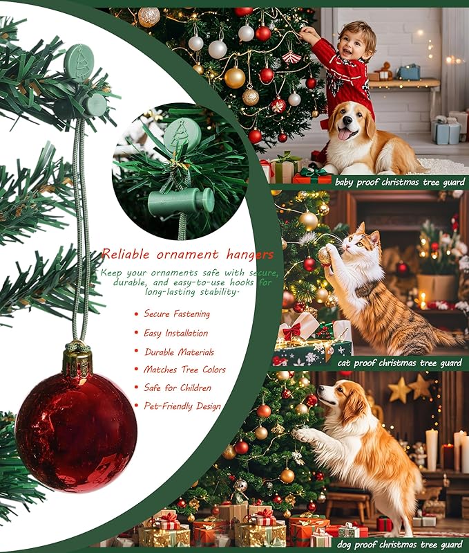 Christmas Tree Decorating Hangers Great Xmas Ornament Hooks for Hanging Christmas Decorations 35 PCS(Green)