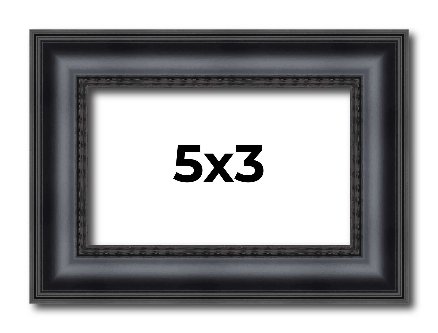 Photo Size Linear Black Picture Frame - UV Acrylic, Foam Board Backing, Hanging Hardware