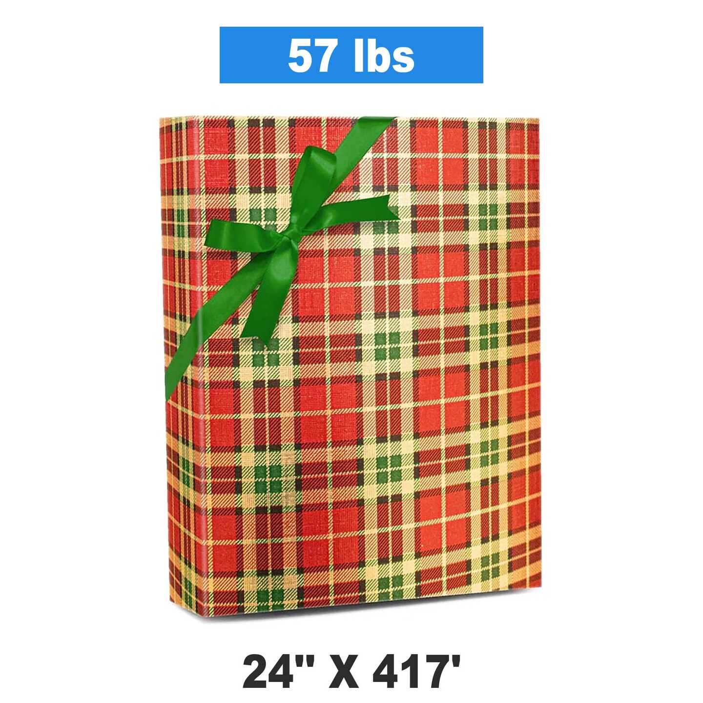 Plaid Christmas Wrapping Paper Rich Plaid 24 &#x27;&#x27; &#xD7; 417 &#x27;