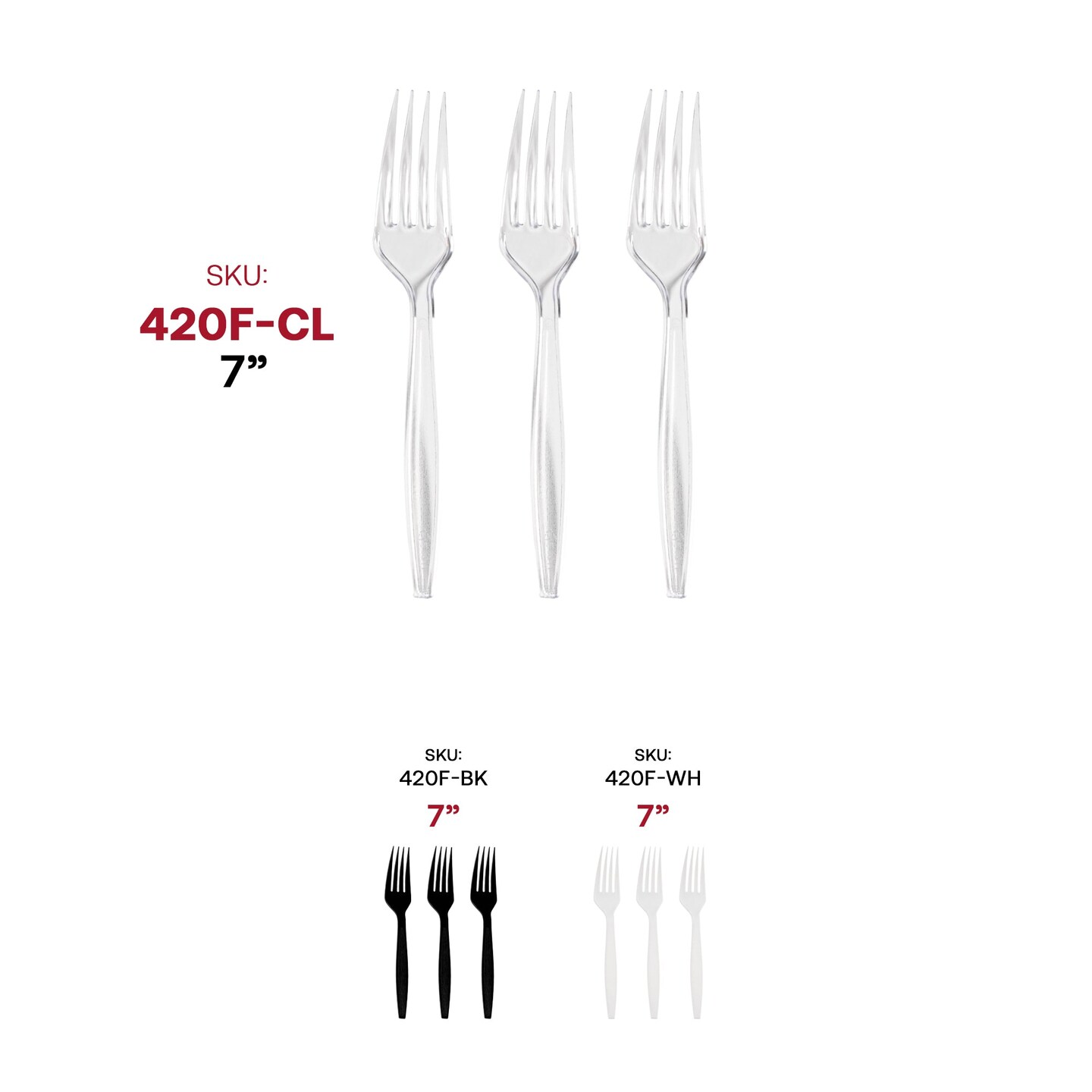 Clear Plastic Disposable Forks (1000 Forks)