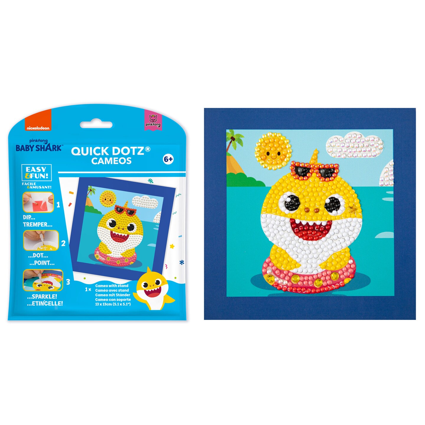 Diamond Dotz Kits - Baby Shark #2, Partial Drill, Round Dotz, Diamond Painting Kits, Diamond Art Kits for Adults, Gem Art, Diamond Art, Diamond Dotz Kits, 5.1"x5.1"