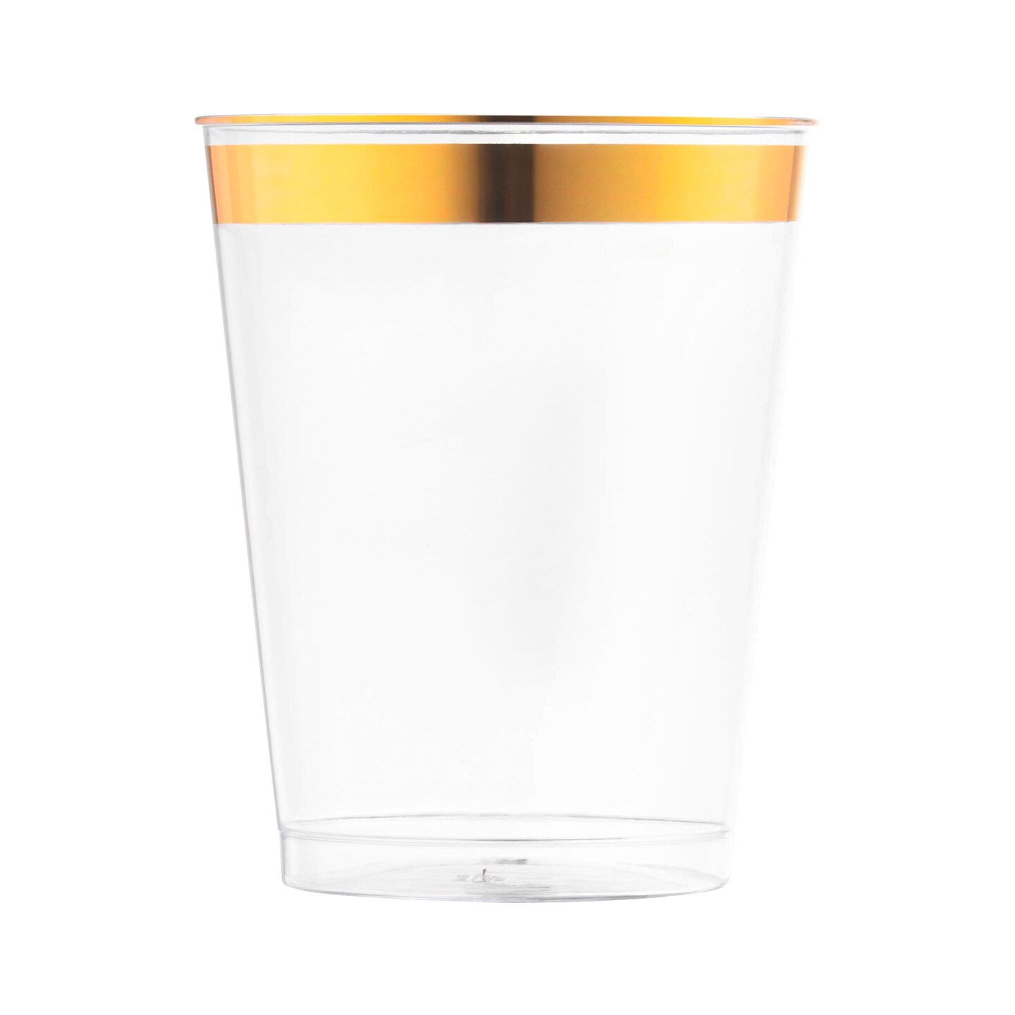 Clear with Metallic Gold Rim Round Tumblers - 10 oz. (336 Cups)