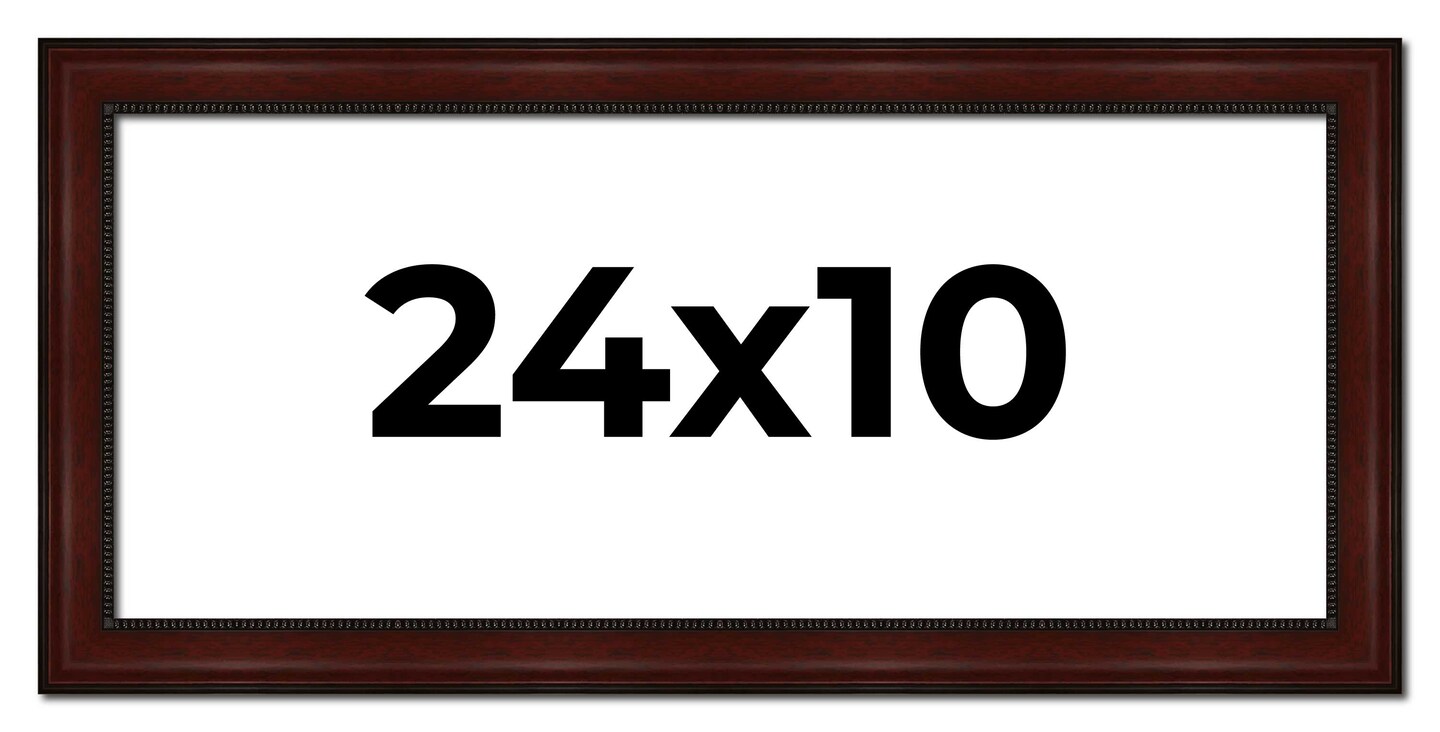 Panoramic Distressed Brown Picture Frame - UV Acrylic, Foam Board Backing, Hanging Hardware