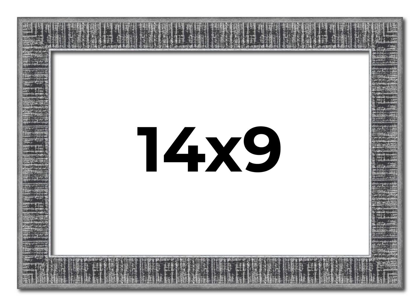 Photo Size Distressed Black Picture Frame - UV Acrylic, Foam Board Backing, Hanging Hardware