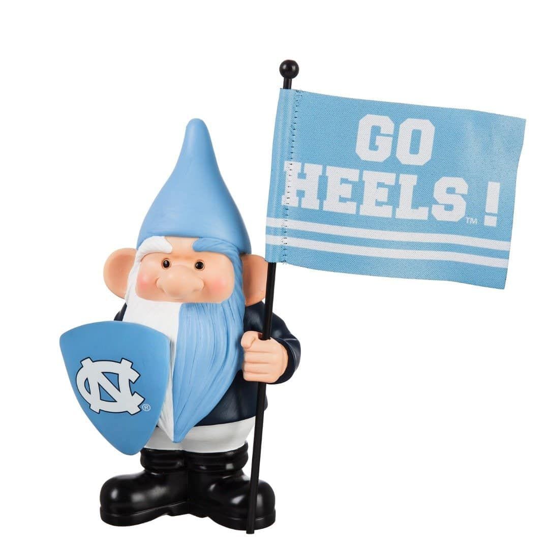 North Carolina Tar Heels Gnome with Flag Go Heels