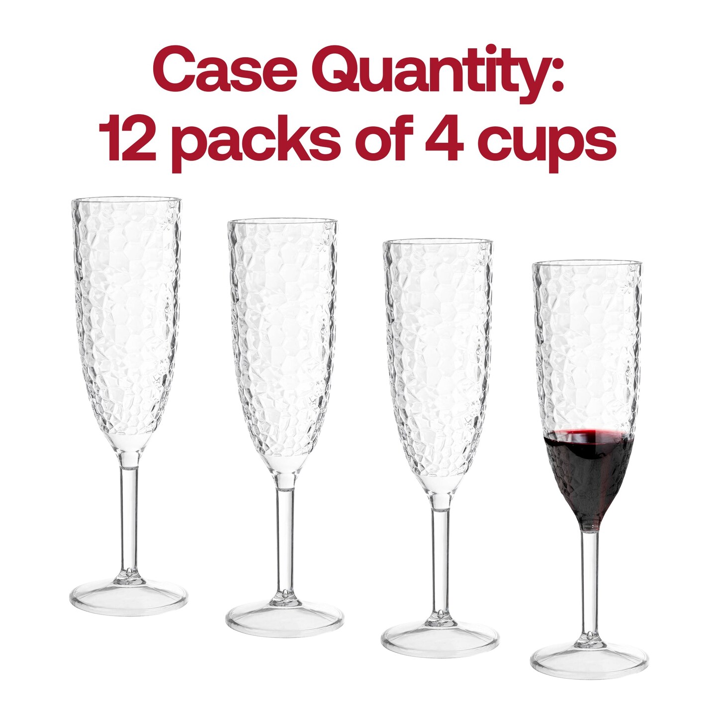 Crystal Disposable Plastic Champagne Flutes - 8 oz. (48 Glasses)
