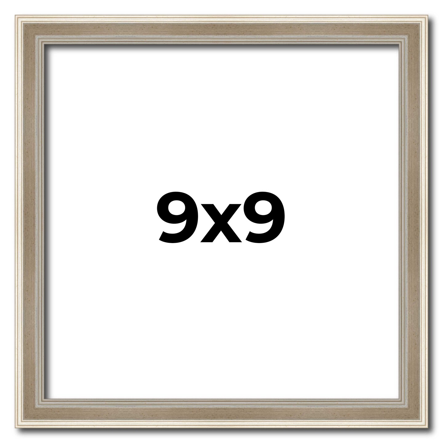 Square Classic Modern Silver Picture Frame - UV Acrylic, Foam Board Backing, Hanging Hardware