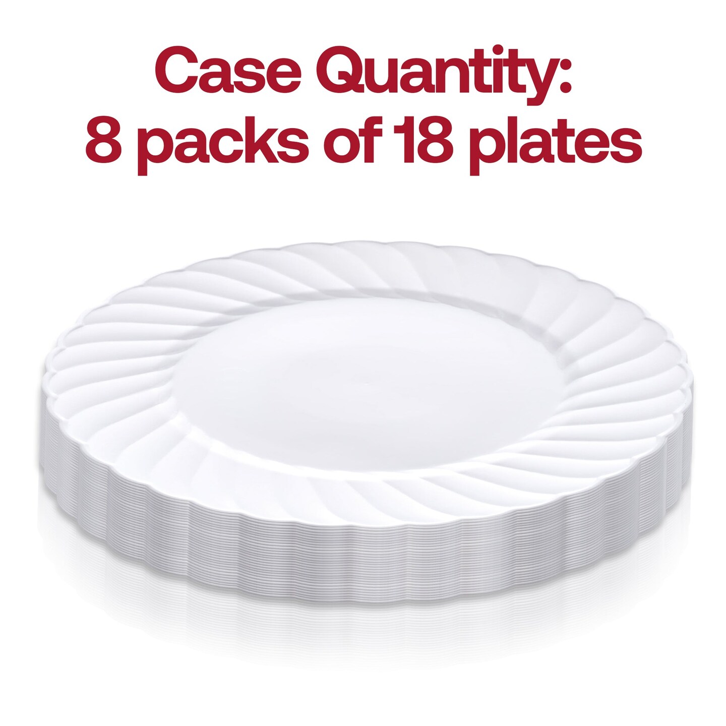 White Flair Plastic Dinner Plates - 10.25&#x22; (144 Plates)