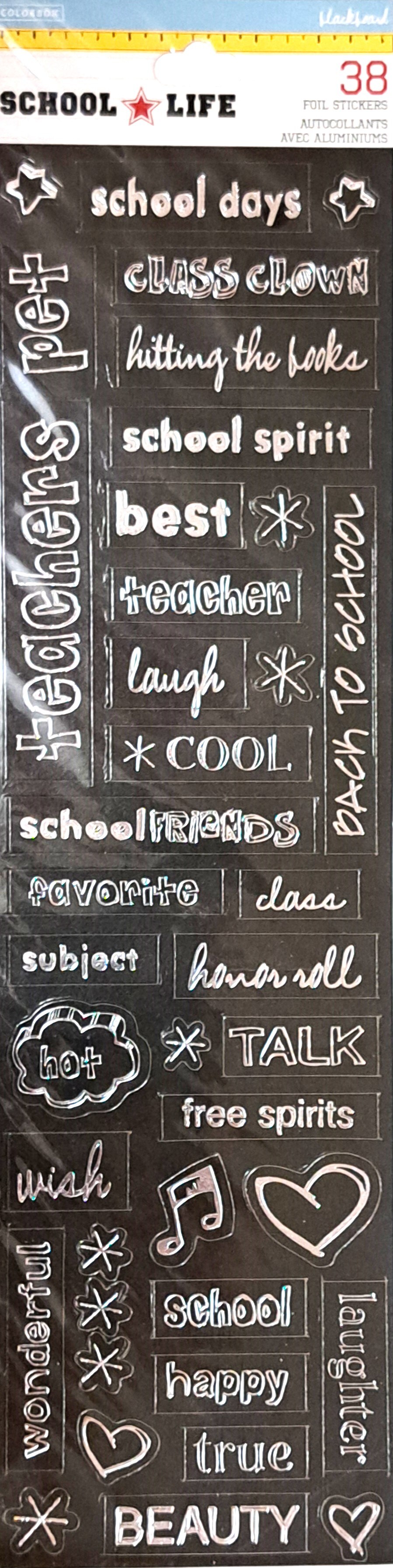 Colorbok Ransom Blackboard Foil School Stickers