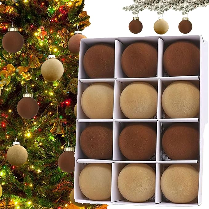 Tree Decorations, Velvet Ornaments for Christmas Tree, Velvet Christmas Ornaments Balls, 2.4 Inch Velvet Christmas Ornaments (A)