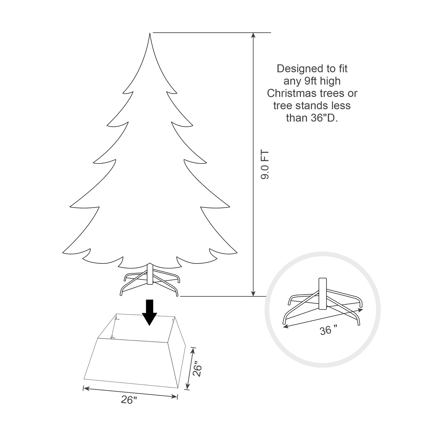25.75&#x22;L Trapezoid Metal Weave Tree Collar