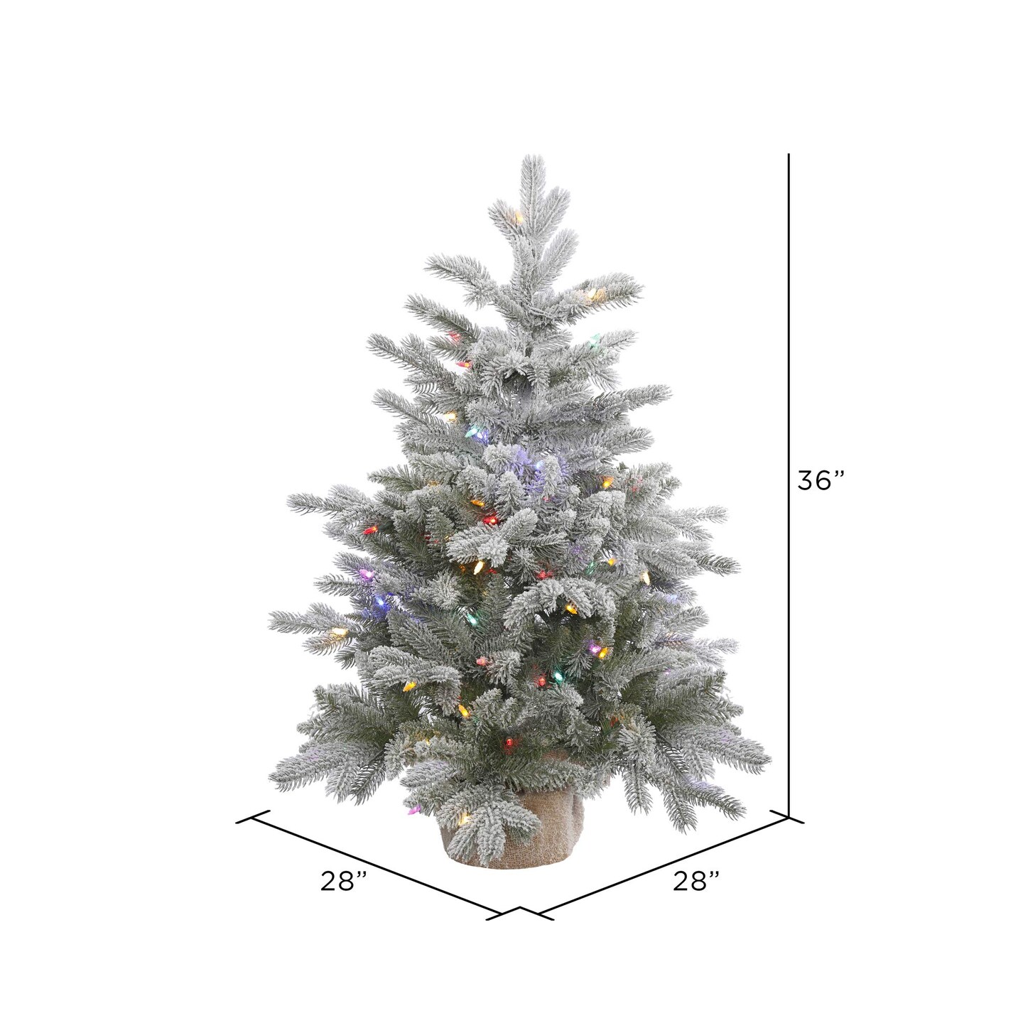 Vickerman 36&#x22; x 28&#x22; Frosted Sable Tree 100LED MU - A156632LED