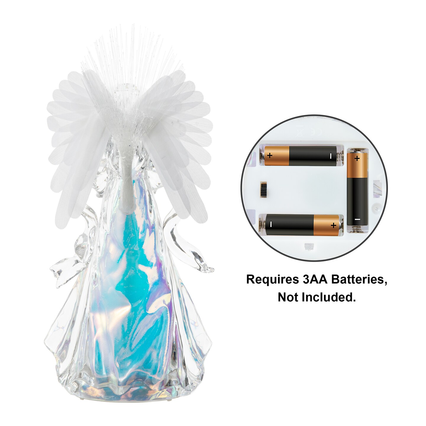 Set of 4/2 Acrylic LED Color Changing Lighted Nutcracker/Angel Tabletop Figurine