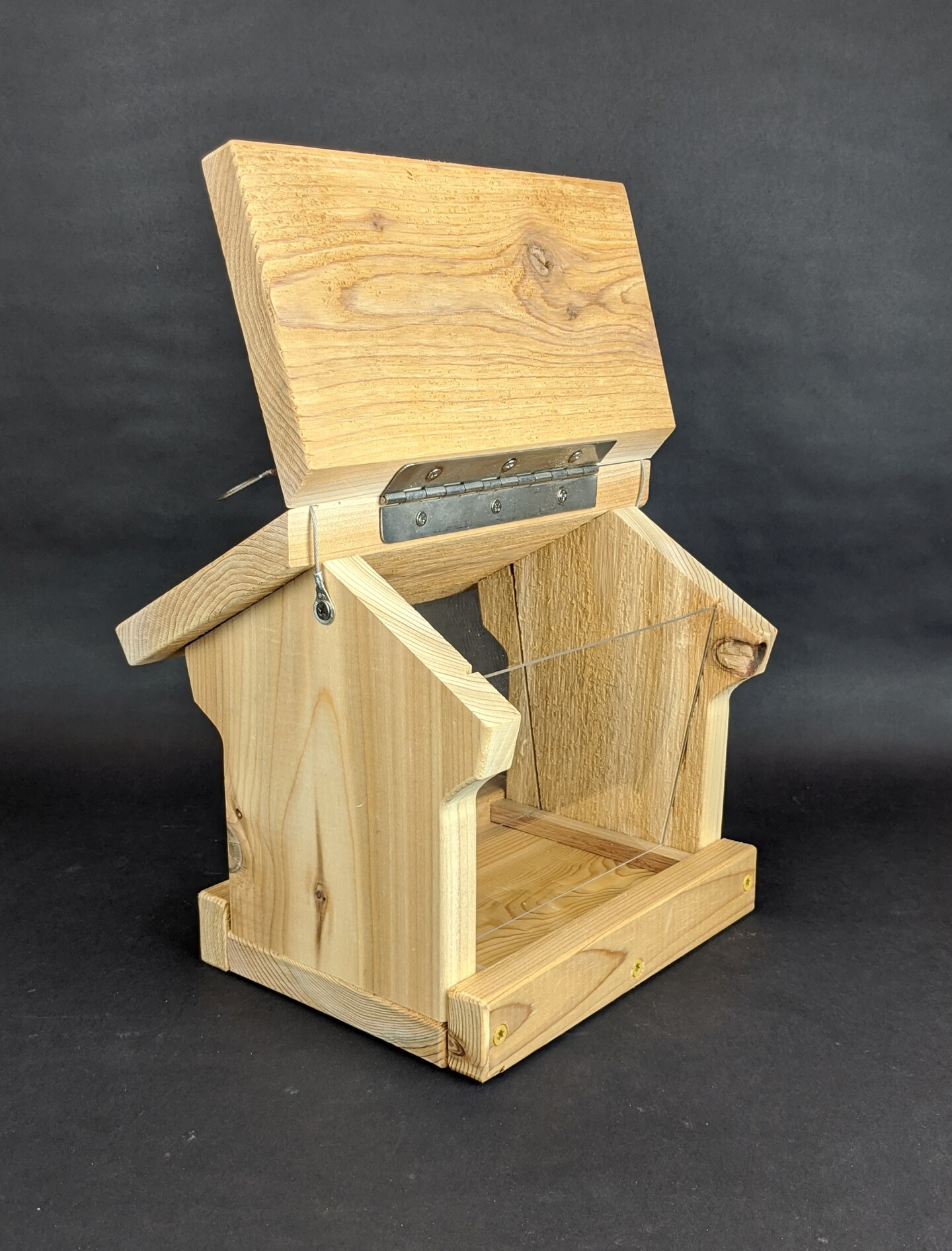 Hanging Bird Feeder, Hinged Roof, Cedar, Natural - Free Shipping! product 3