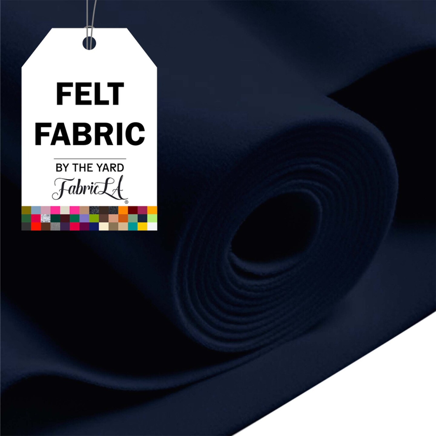 FabricLA Craft Felt Fabric - 36&#x22; X 36&#x22; Inch Wide &#x26; 1.6mm Thick 1 Square Yard Felt Fabric - Use This Soft Felt for Crafts - Navy Blue