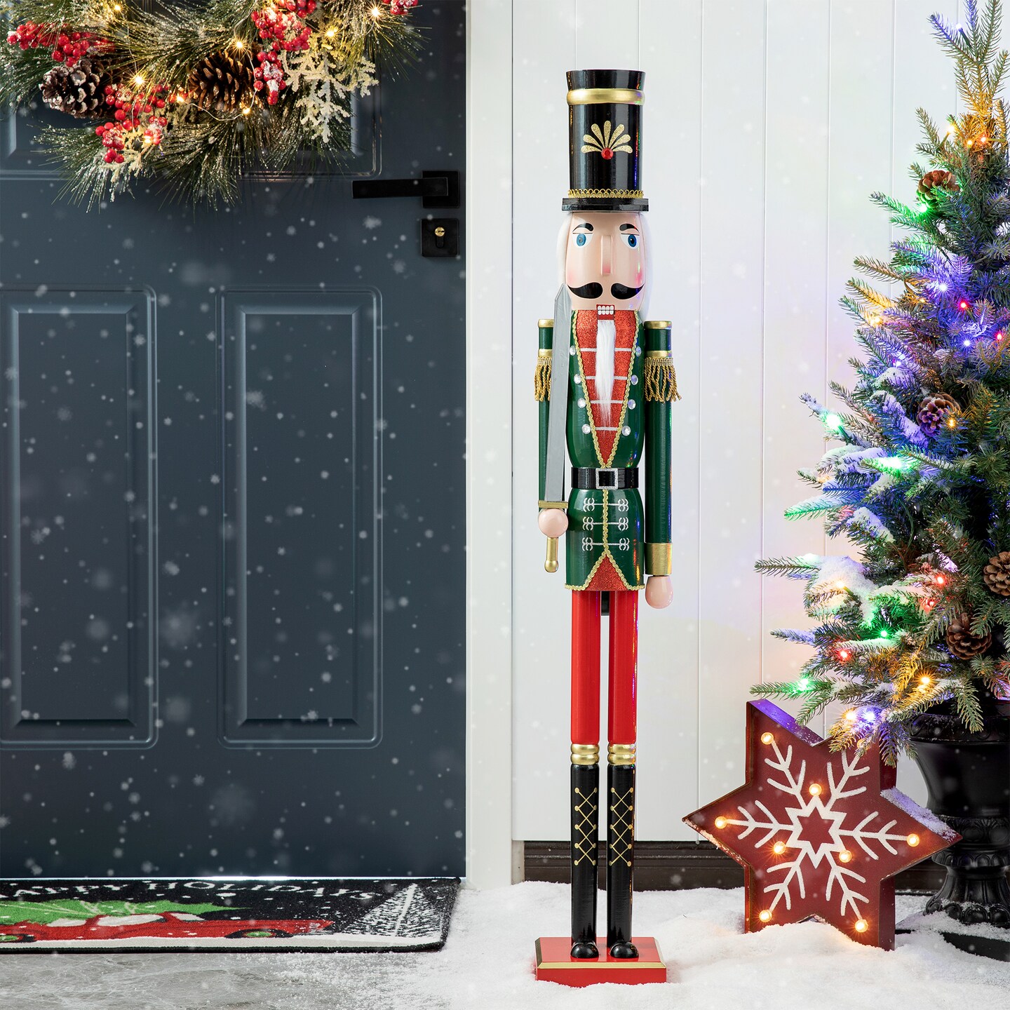 42&#x22;H Wooden Christmas King/Soldier Nutcracker