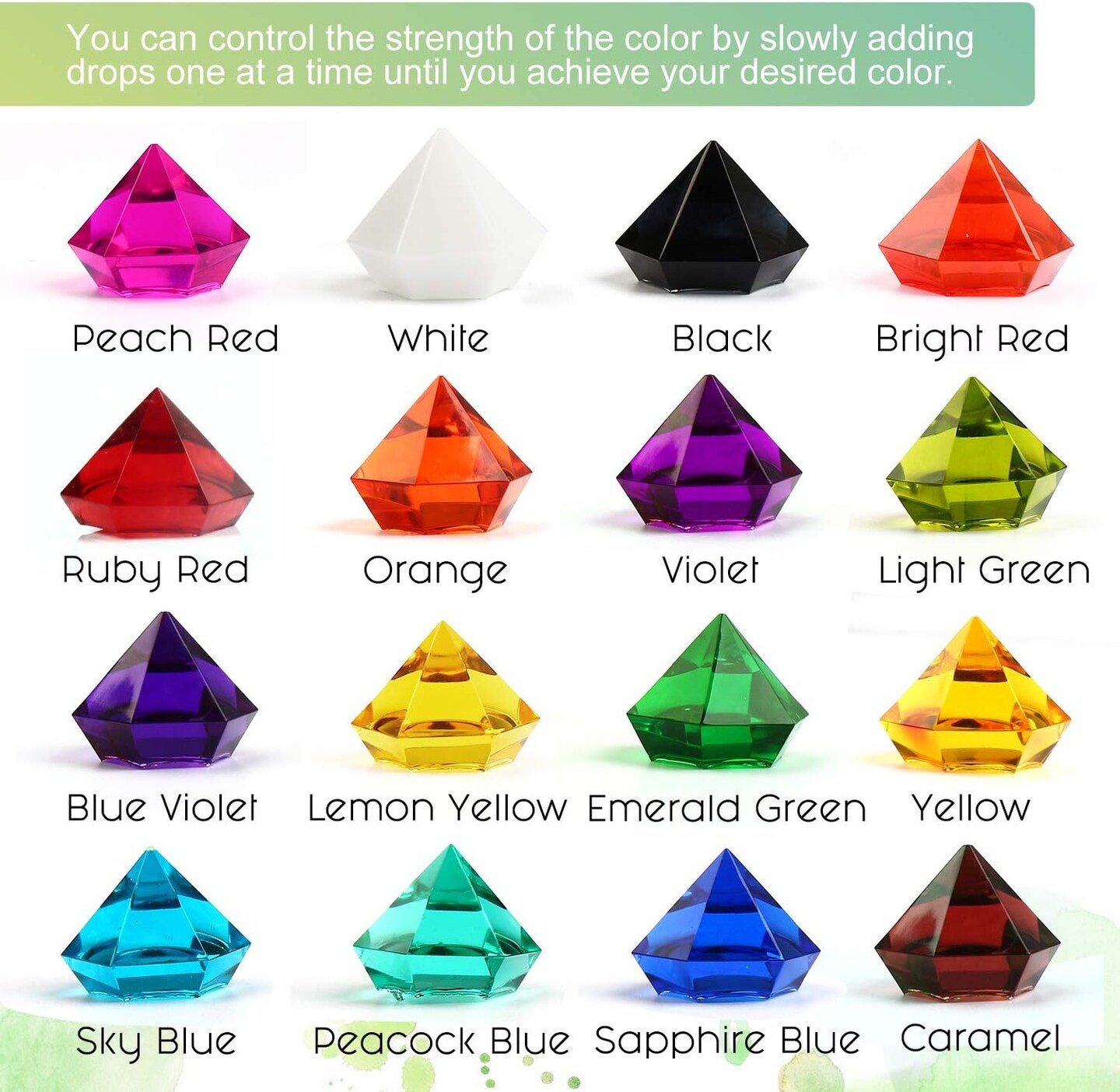 LET'S RESIN Epoxy Resin Paint Pigment 16 Color Concentrated Liquid Epoxy Resin Dye, Colorant for Resin Coloring, Resin Jewelry, Resin Art Crafts DIY Making (Each 0.35oz)