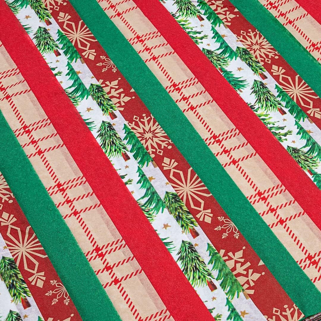 Christmas Tissue Paper for Gift Bags-Christmas Wrapping Paper- Holiday Tissue Paper Bulk- 100 Sheets - Holiday Kraft Designs 20&#x22;X20&#x22; Inch Gift Wrapping Holiday Tissue Paper