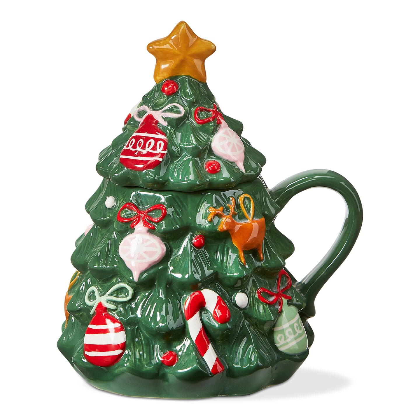 TREE &#x26; TRIMMINGS LIDDED MUG 16 oz