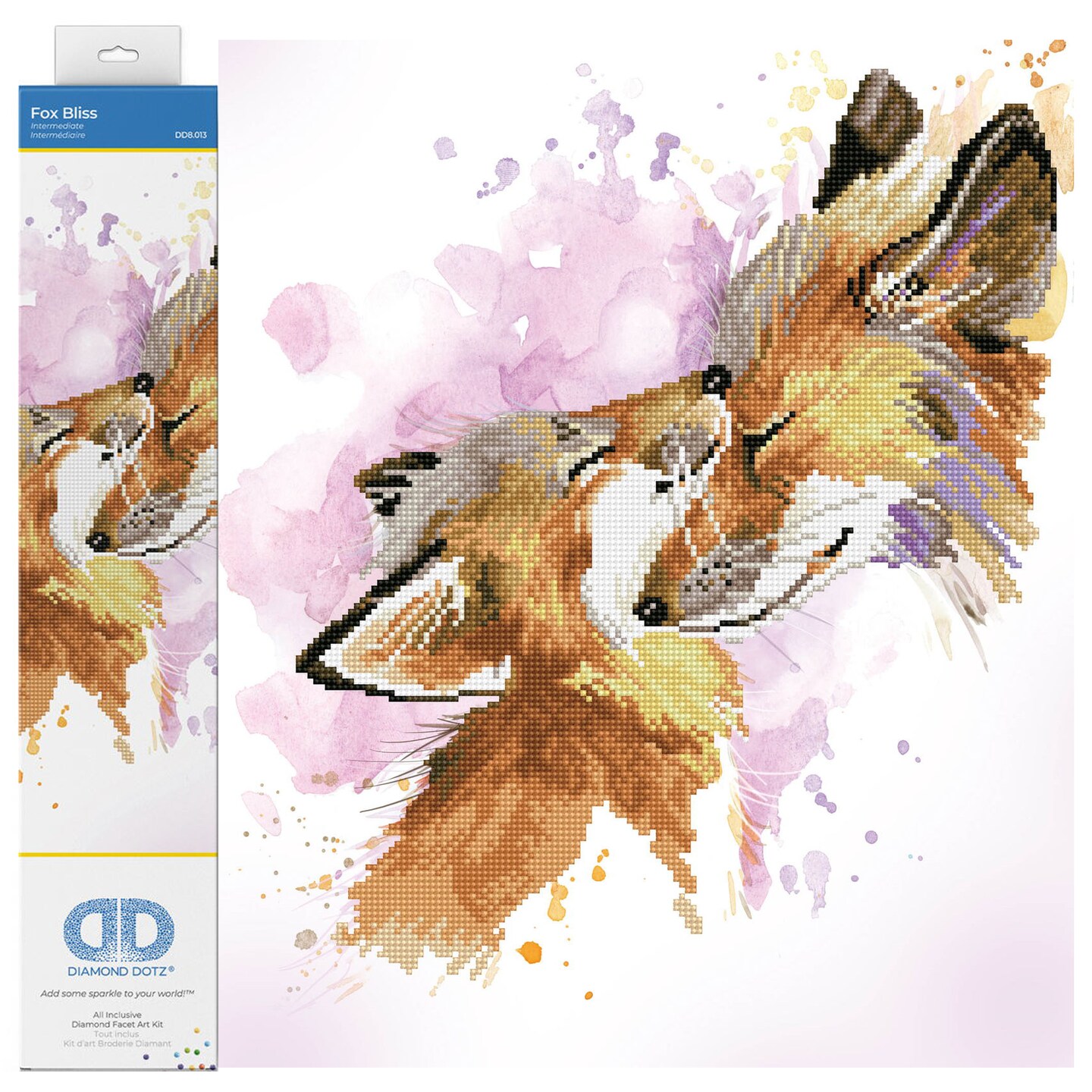 Diamond Dotz Fox Bliss Animal Diamond Painting Kits for Adults - Diamond Art Kits a Relaxing Creative Craft Kit with Dotz Gems 16"x20"