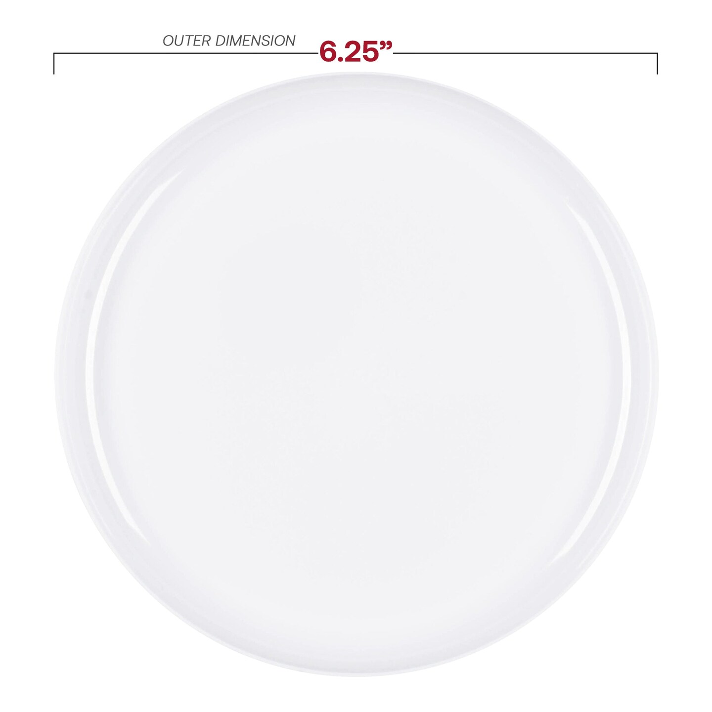White Flat Round Disposable Plastic Pastry Plates - 6.25" (120 Plates)