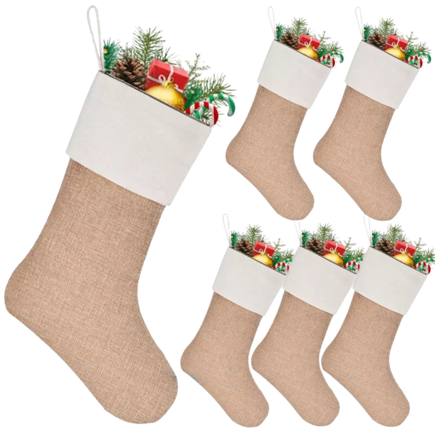 Kitcheniva Christmas Hanging Stockings DIY Home Decor 6 Pcs