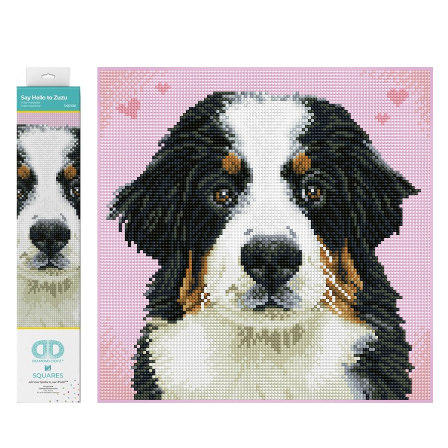 Diamond Dotz Say Hello to Zuzu Dog Diamond Painting Kits for Adults - Diamond Art Kits a Relaxing Creative Craft Kit with Dotz Gems 11.4&#x22;x11.4&#x22;