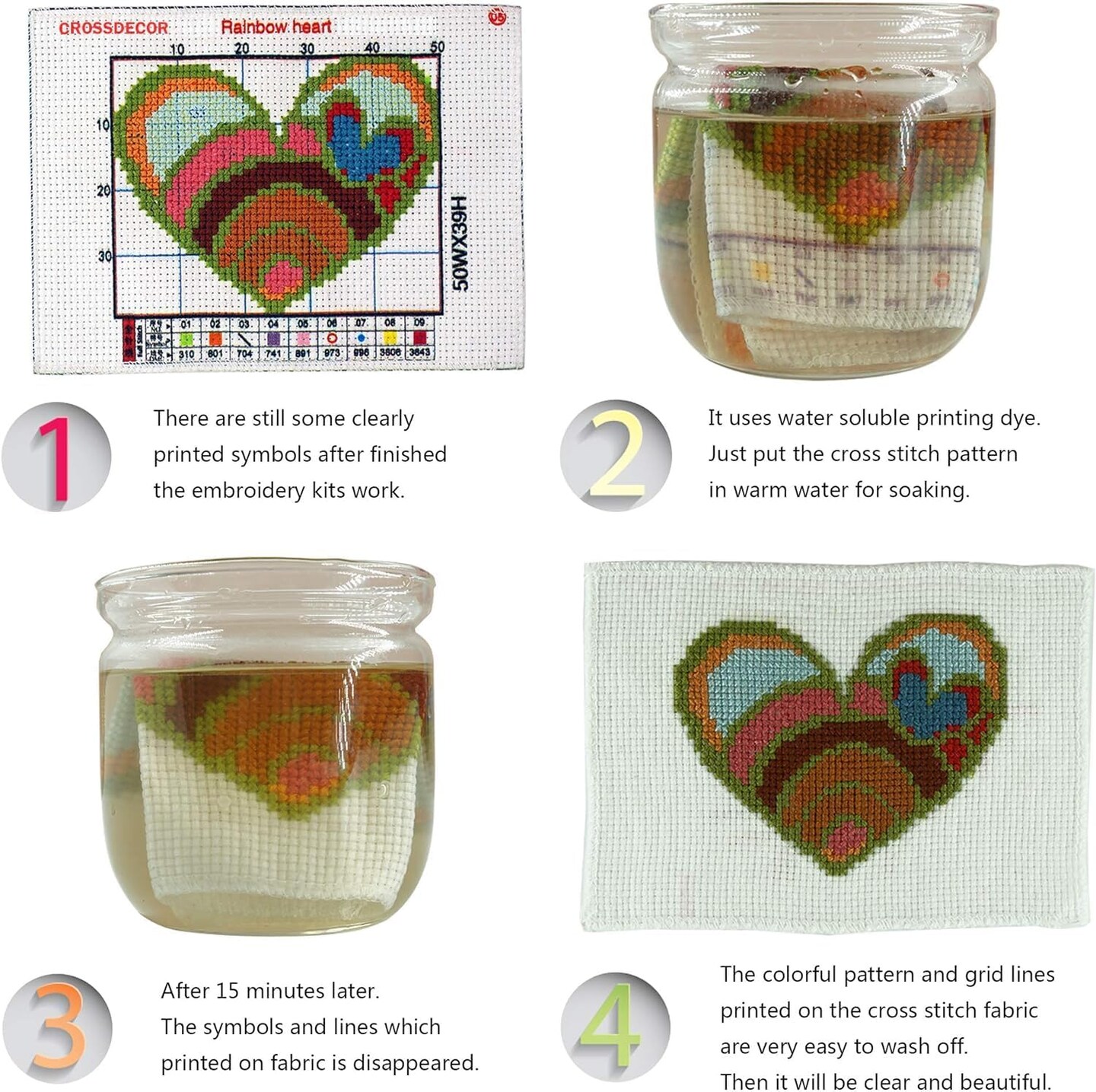 Cross Stitch Kits Stamped Full Range of Embroidery Set,DIY Sewing Pattern Needlework Kits for Beginners 11CT 3 Strands-Christmas Snowman Wreath 43&#xD7;42cm