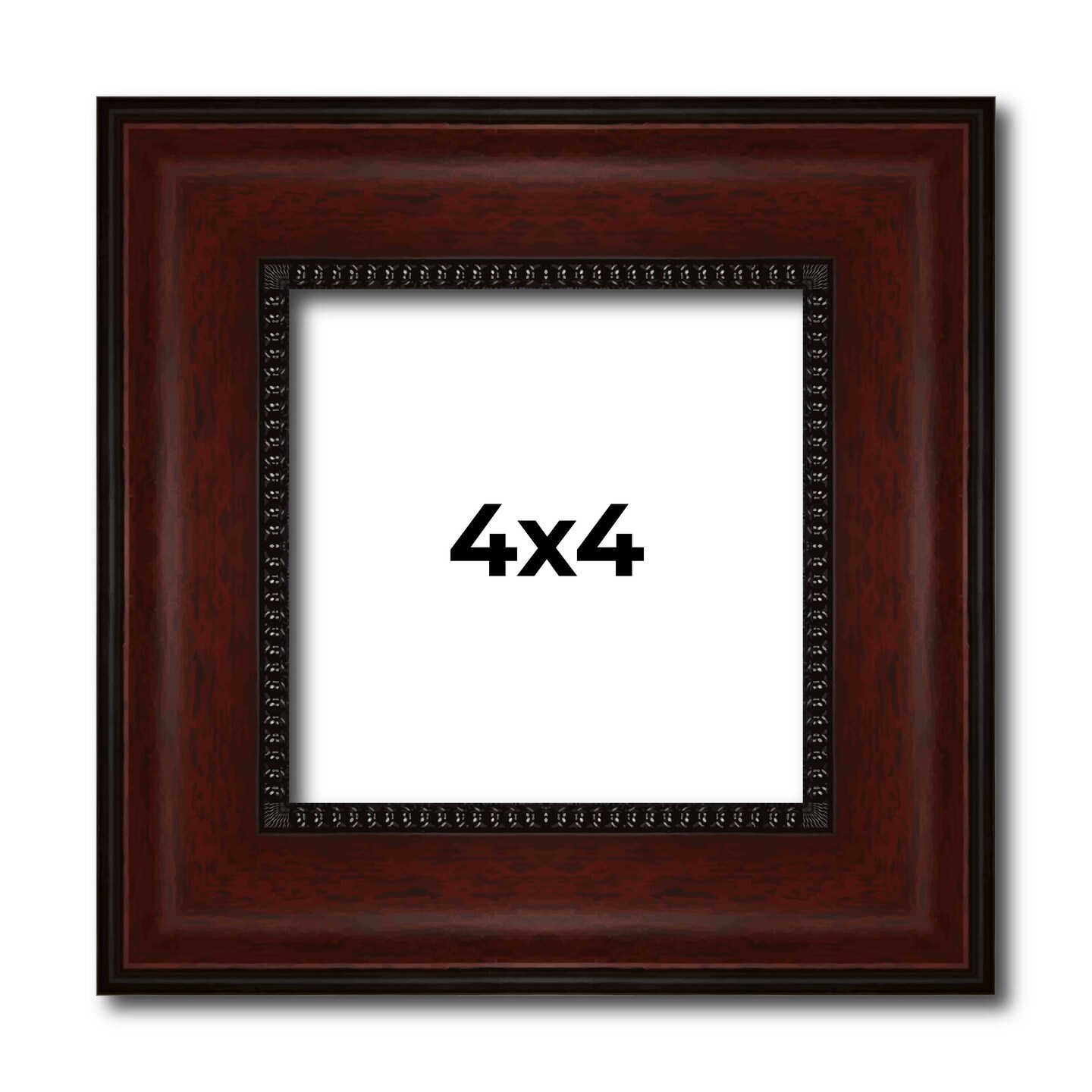 4x4 Distressed Brown Picture Frame - UV Acrylic, Foam Board Backing, Hanging Hardware