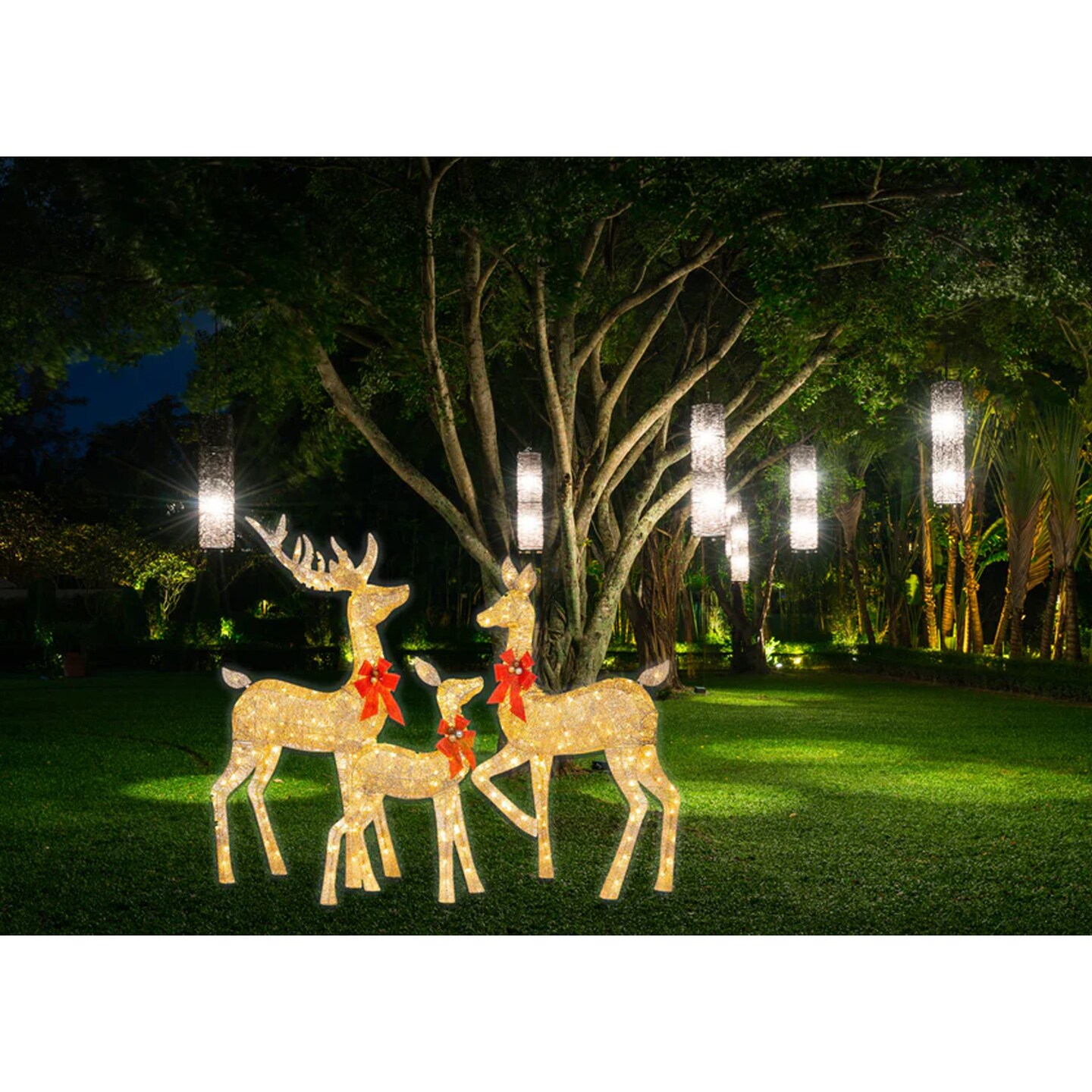 3 Piece Large Lighted Christmas Deer