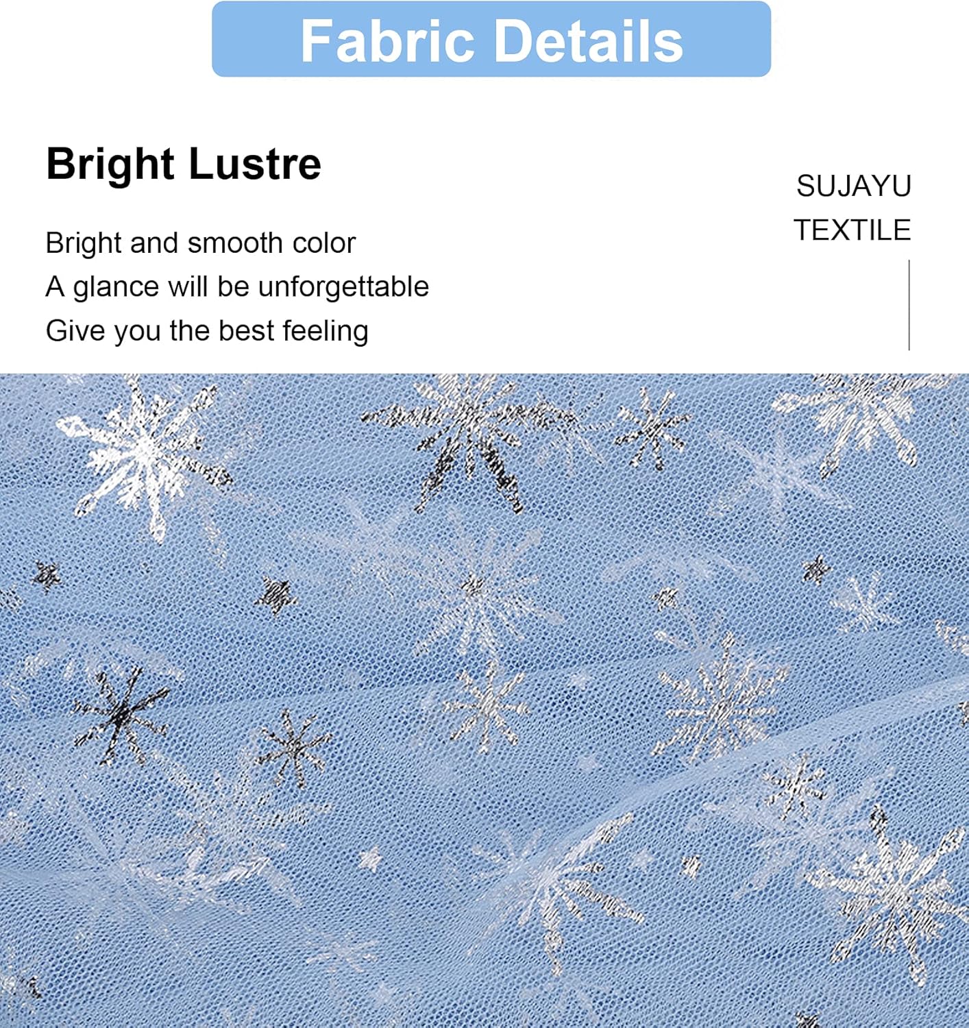 Sheer Fabric, Snowflake Silver Foil Organza Fabric, Snowflake Tablecloth Birthday Party Supplies Party Decorations, Christmas Tree Skirt Christmas Decorations Clearance (59&#x22; x 118&#x22;, Blue)