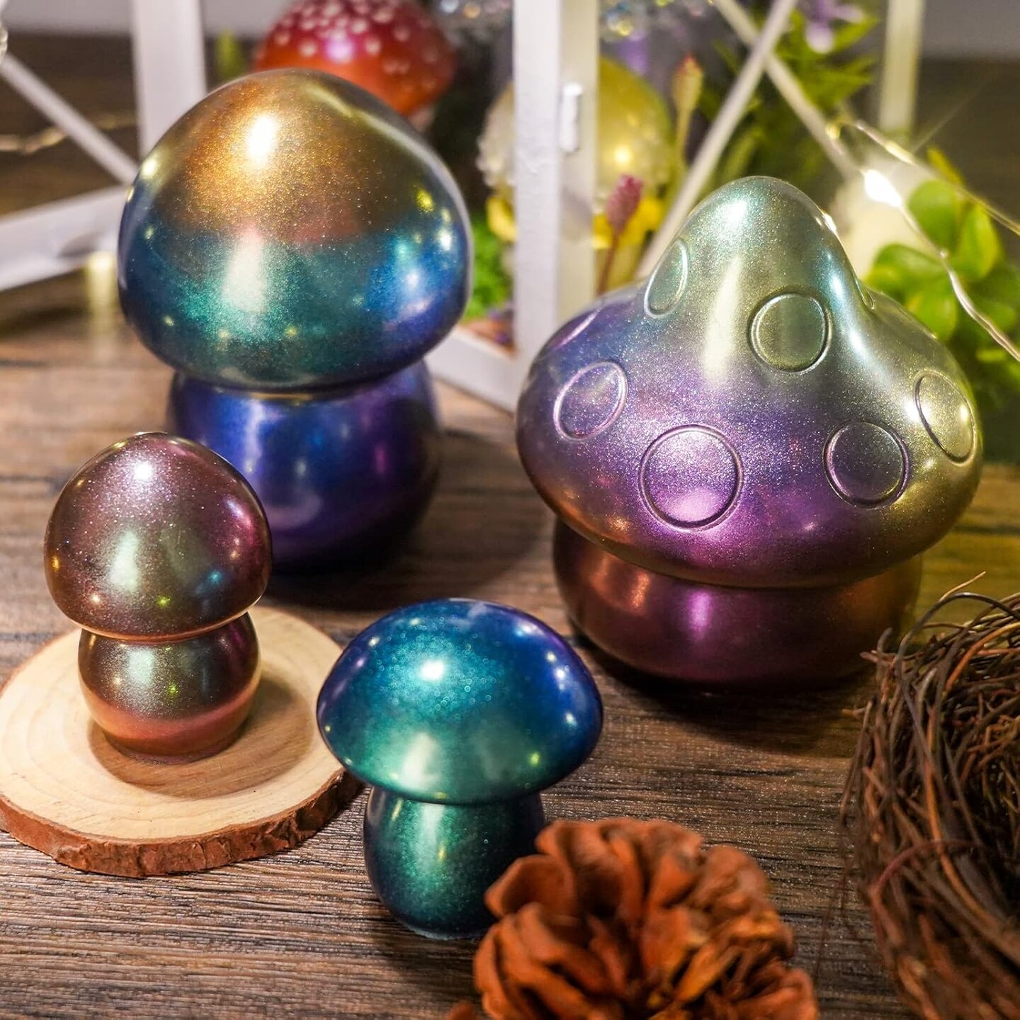 LET'S RESIN Mica Powder, 18 Jar Chameleon Mica Powder, Color Shift Mica Powder for Epoxy Resin/Tumbler, Chrome Powder Pigment for Nails Art, Painting,Soap Making, Candle Making,Slime