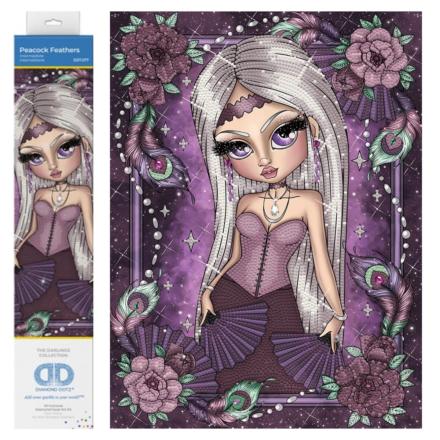 Diamond Dotz Peacock Feathers Women Diamond Painting Kits for Adults - Diamond Art Kits a Relaxing Creative Craft Kit with Dotz Gems 15.8x11.8