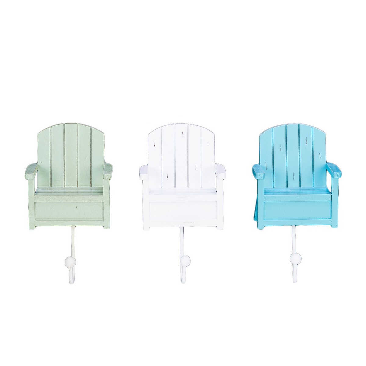 Beach Chair Decorative Hanging Wall Hooks Set of 3