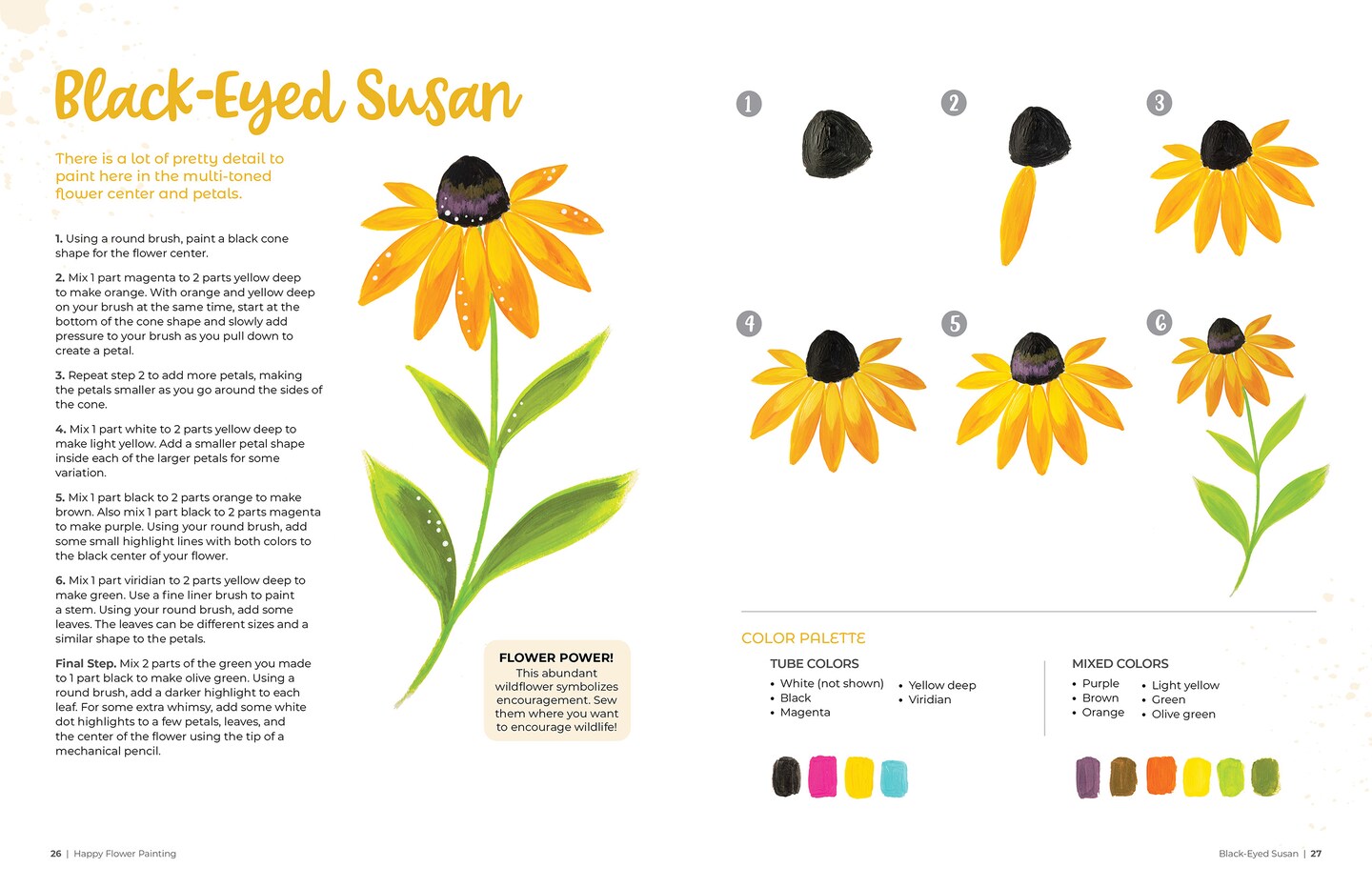 Happy Flower Painting for Beginners: Sweet &#x26; Simple Instructions for 20 Beautiful Blooms