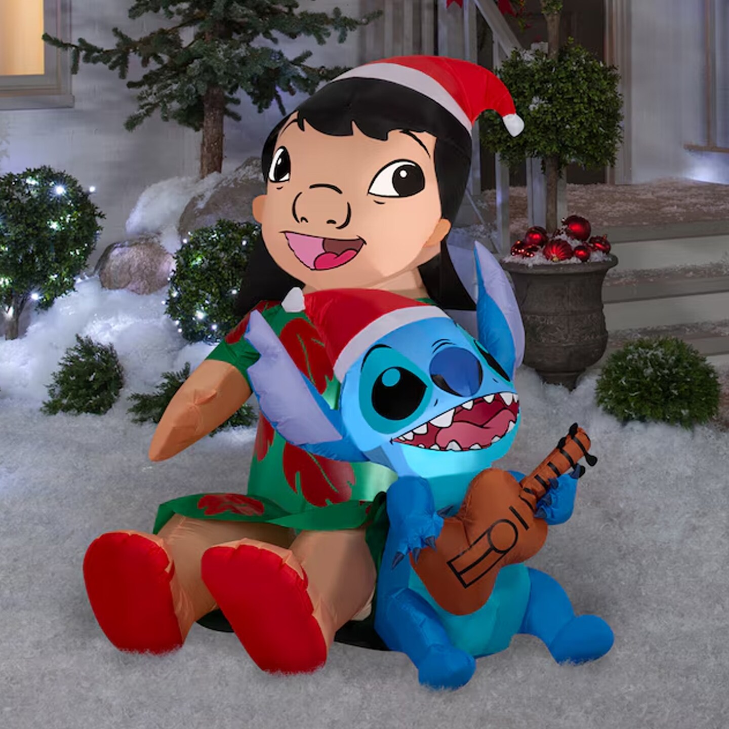 Gemmy 48.03 in Stitch Santa Hat Inflatable with LED Lights