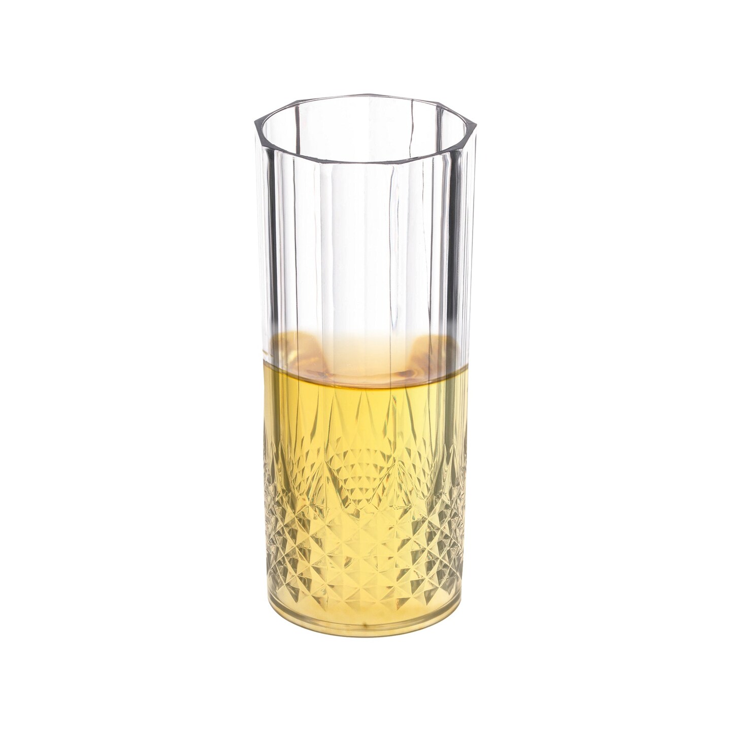Clear Crystal Cut High Ball Plastic Glasses - 14 oz. (48 Glasses)