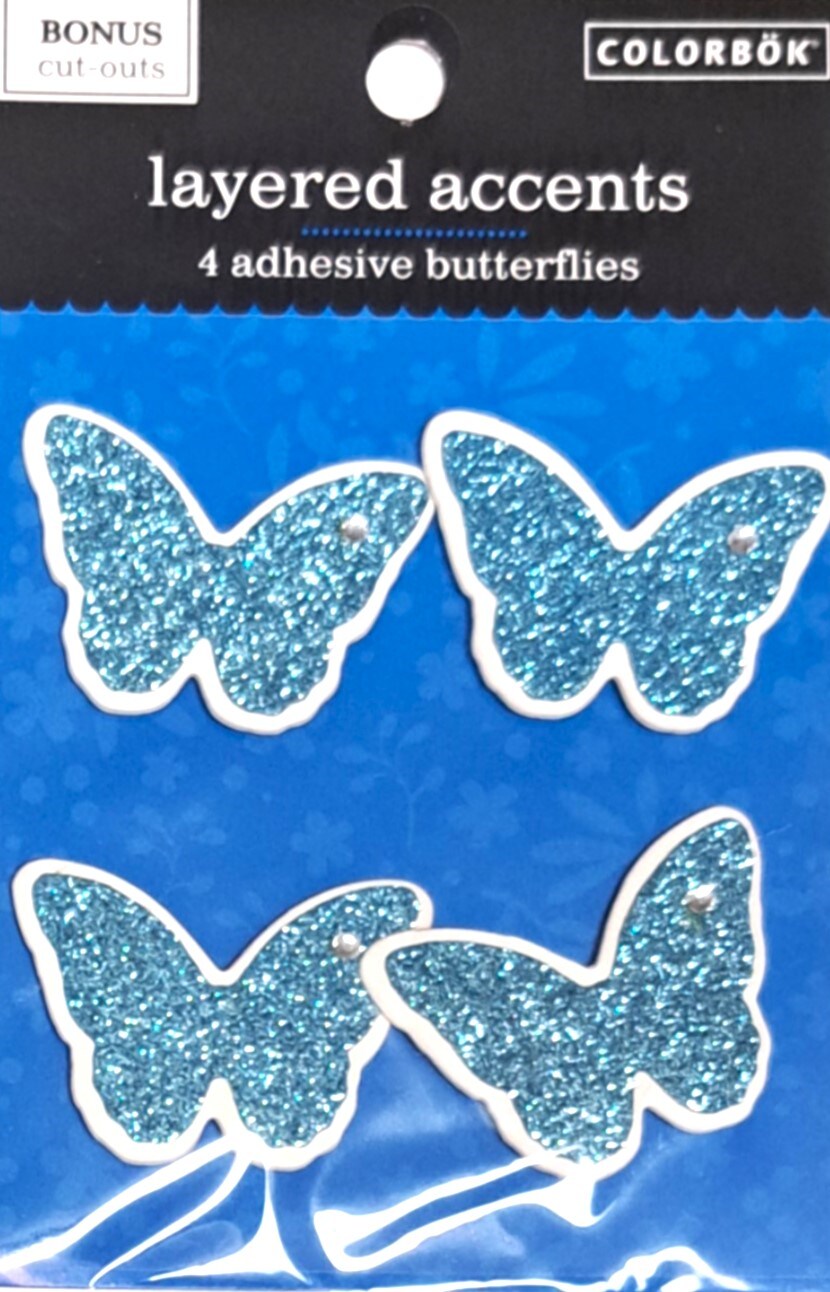 Colorbok Layered Butterflies Glittered Accent Stickers