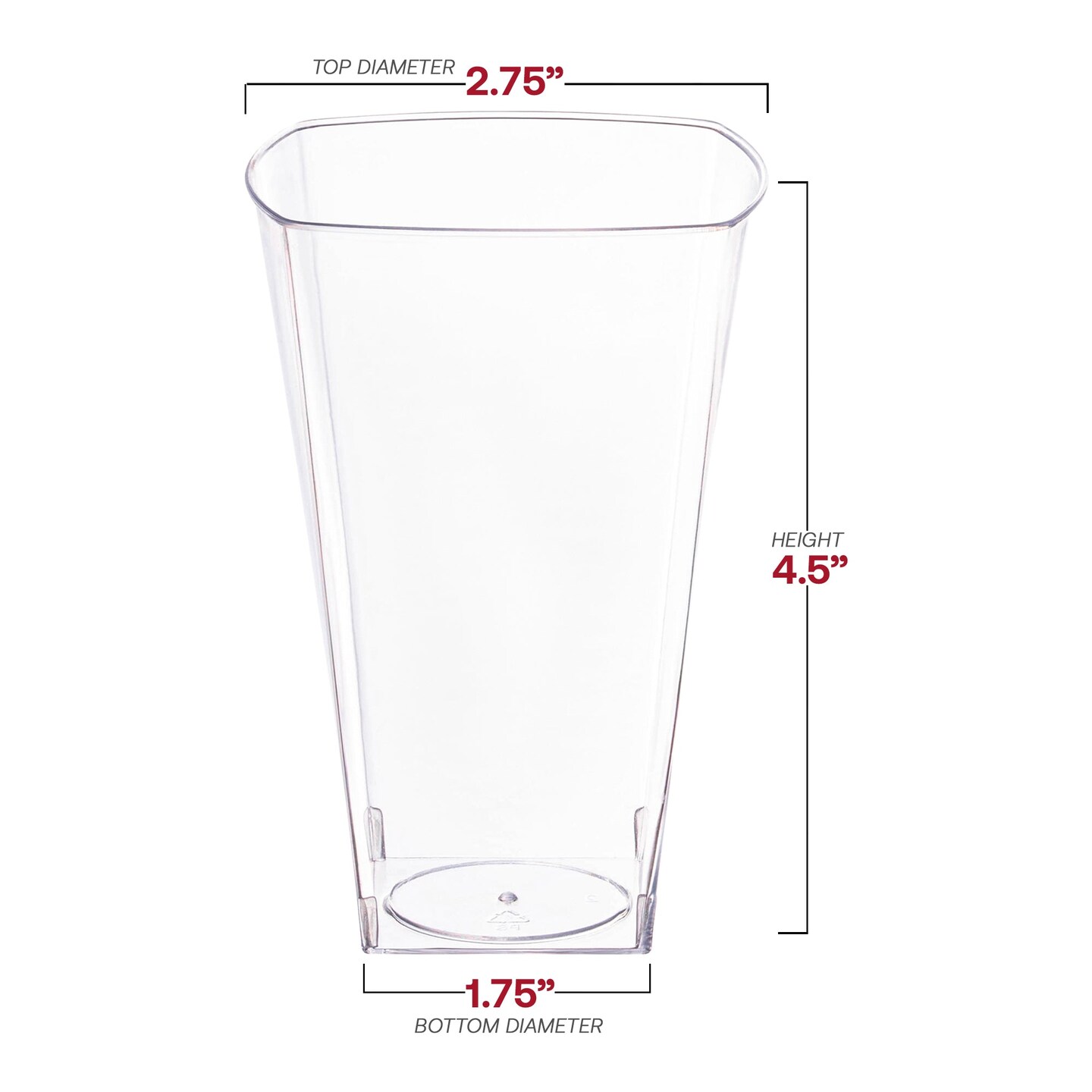 Clear Square Plastic Cups - 10 oz. (336 Cups)