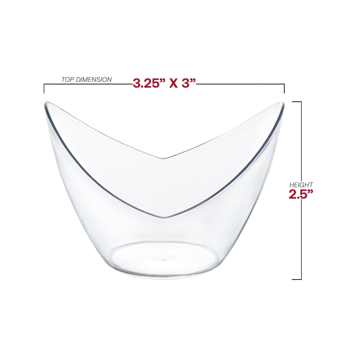 Clear Small Disposable Plastic Concave Cups - 2 oz. (288 Cups)