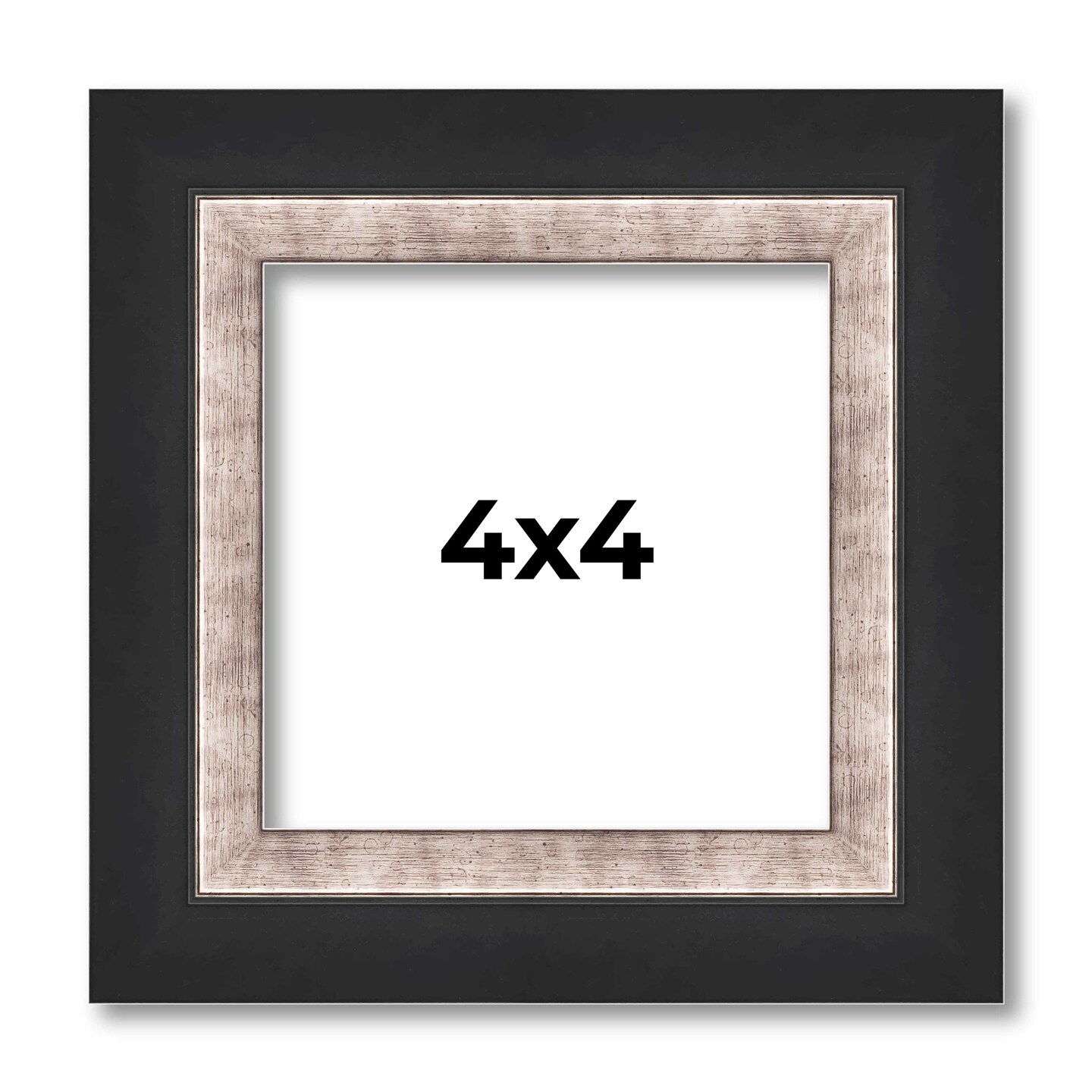 Square Simple Silver Picture Frame - UV Acrylic, Foam Board Backing, Hanging Hardware