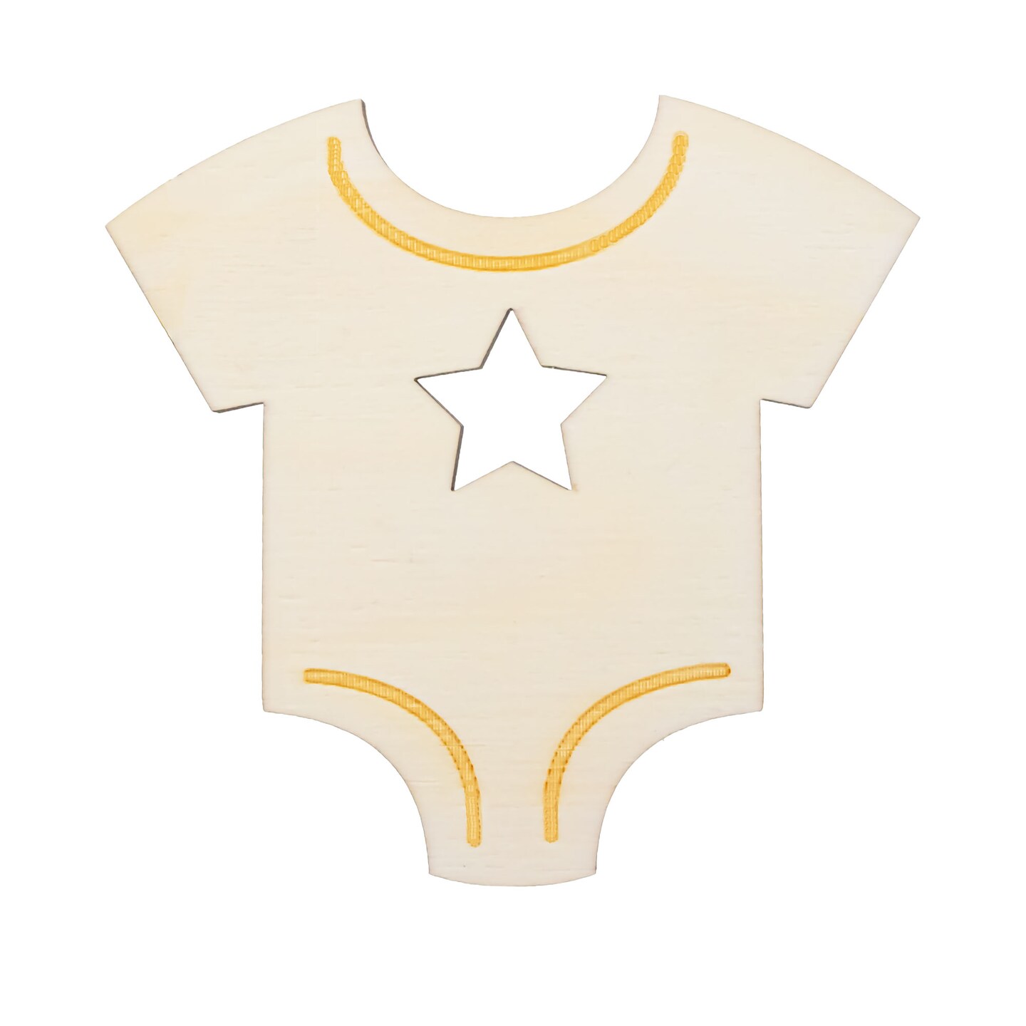 Unfinished Wooden Baby Outfit Shape Cutout DIY Craft 4.2 Inches