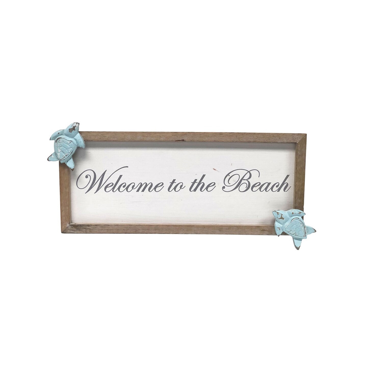 1.25&#x22; x 16.5&#x22; Turquoise Turtle Wall Plaque