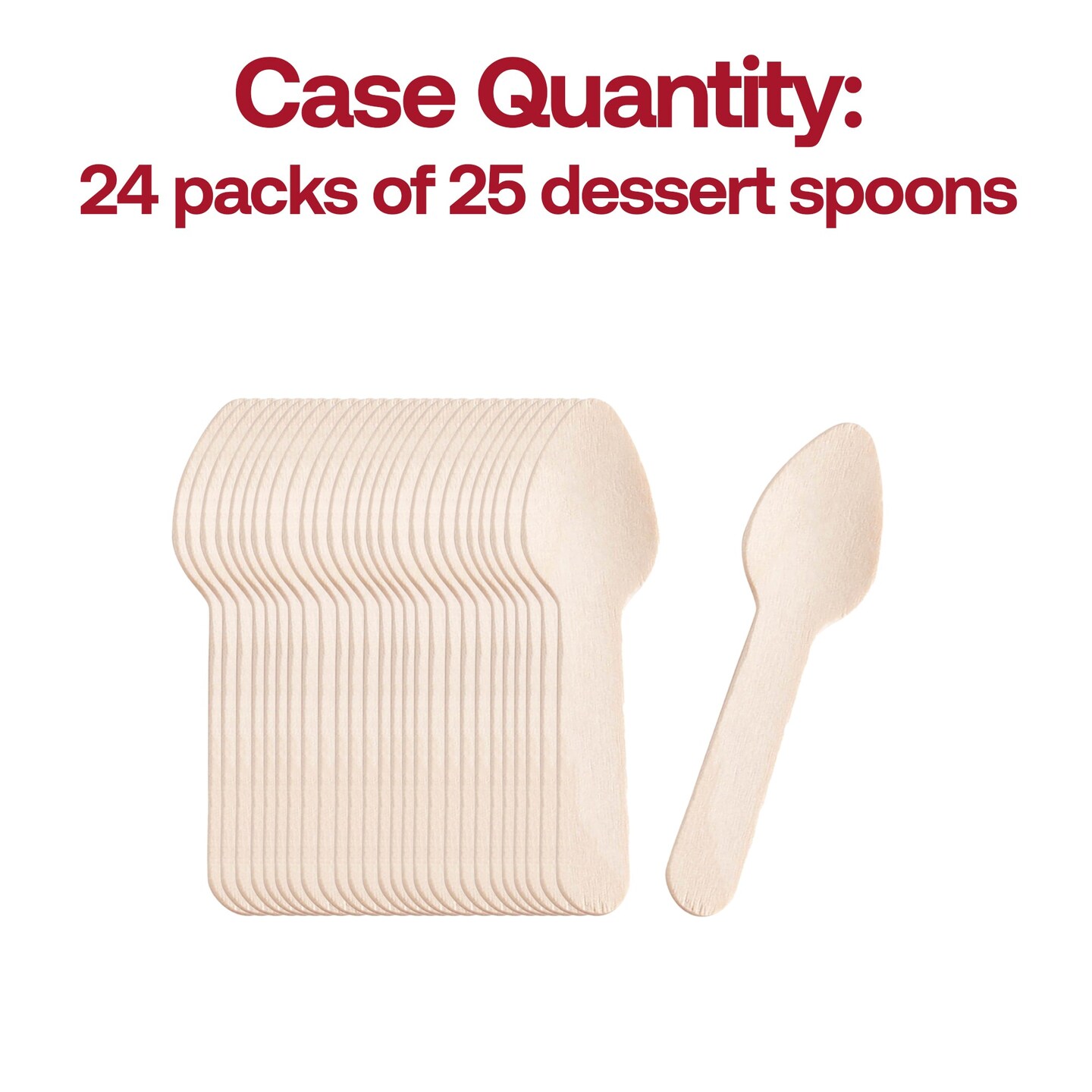 Natural Birch Eco-Friendly Disposable Mini Dessert Spoons - 3&#x22; (600 Spoons)
