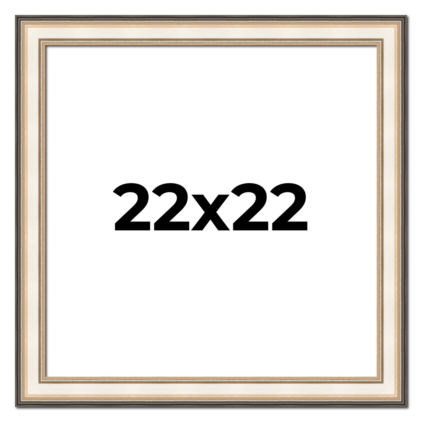 Square Contemporary Silver Picture Frame - UV Acrylic, Foam Board Backing, Hanging Hardware