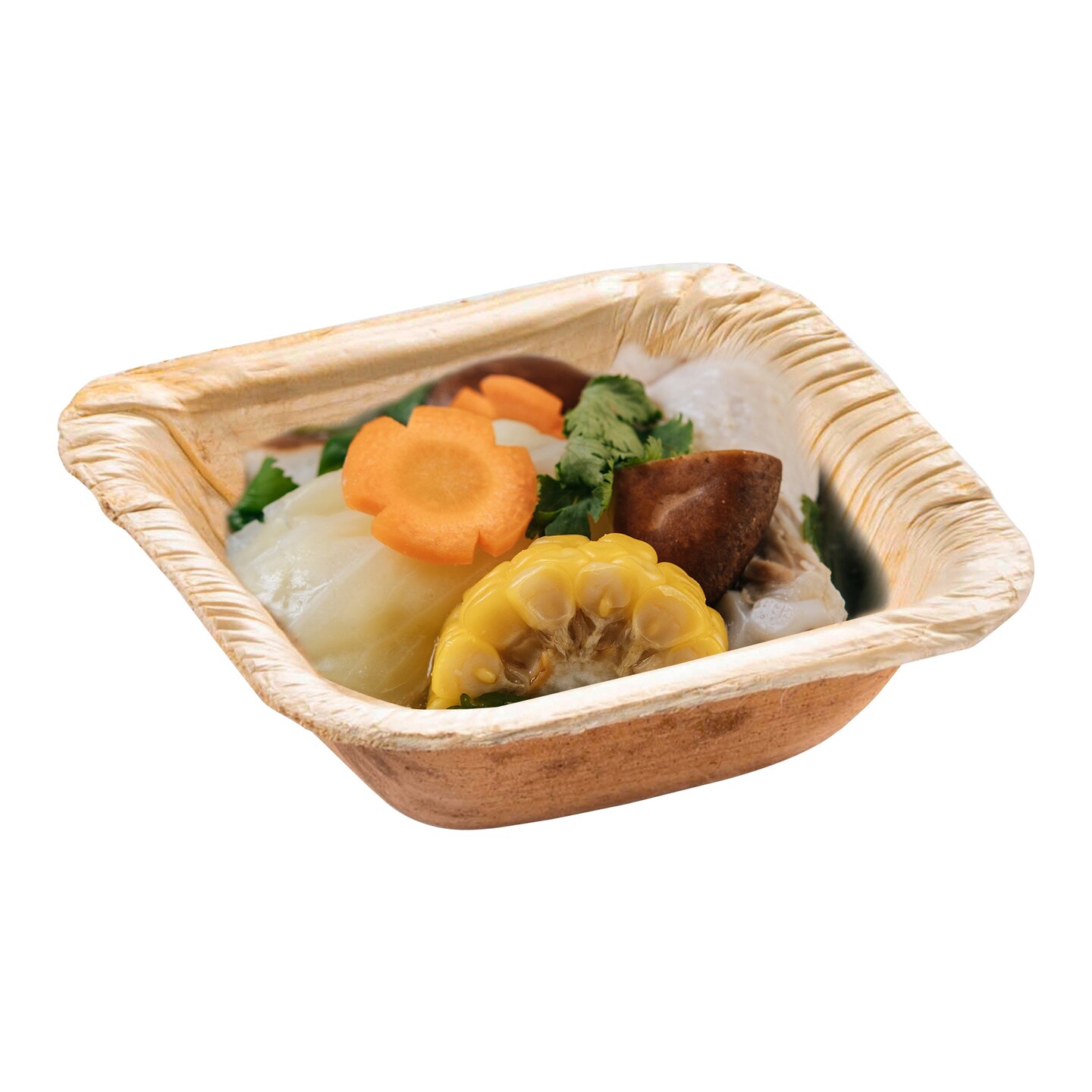 Square Palm Leaf Eco Friendly Mini Disposable Bowls - 1.5 oz. (100 Bowls)