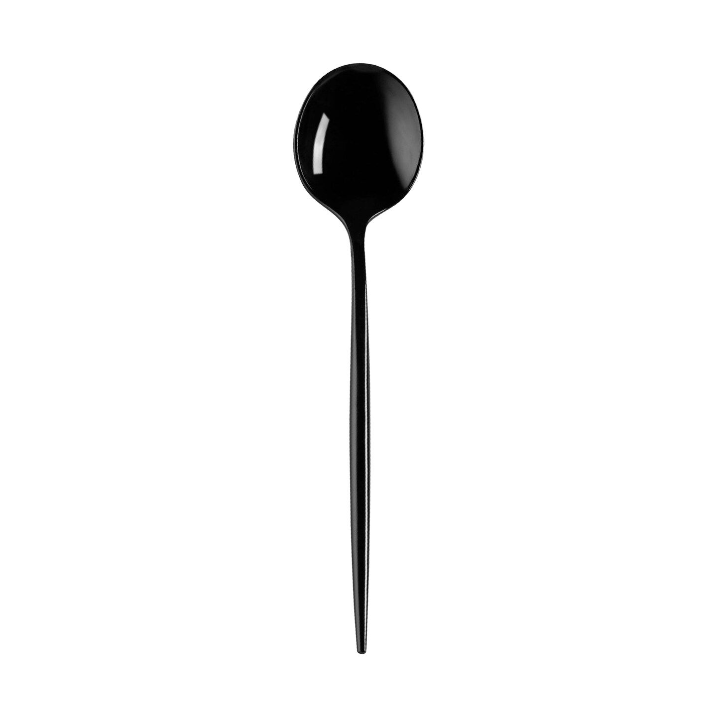 Solid Black Moderno Disposable Plastic Dessert Spoons (480 Spoons)