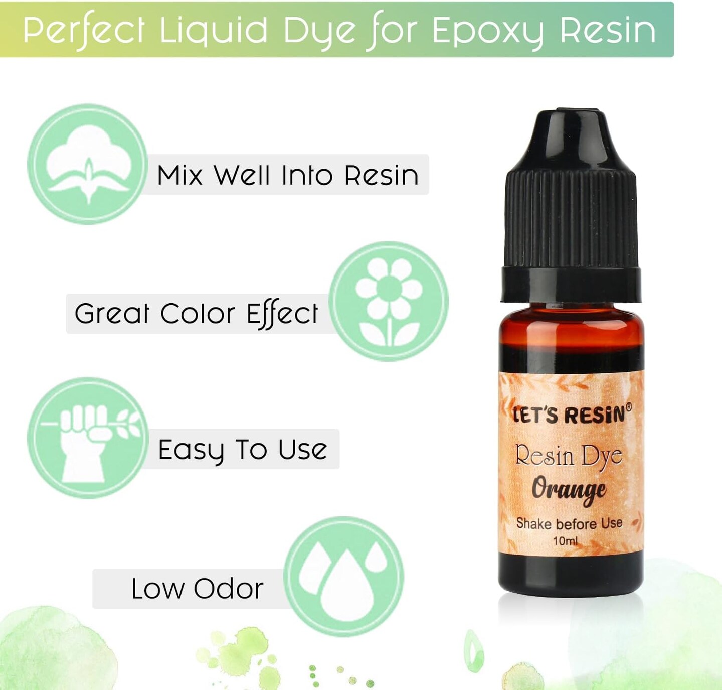 LET&#x27;S RESIN Epoxy Resin Paint Pigment 16 Color Concentrated Liquid Epoxy Resin Dye, Colorant for Resin Coloring, Resin Jewelry, Resin Art Crafts DIY Making (Each 0.35oz)